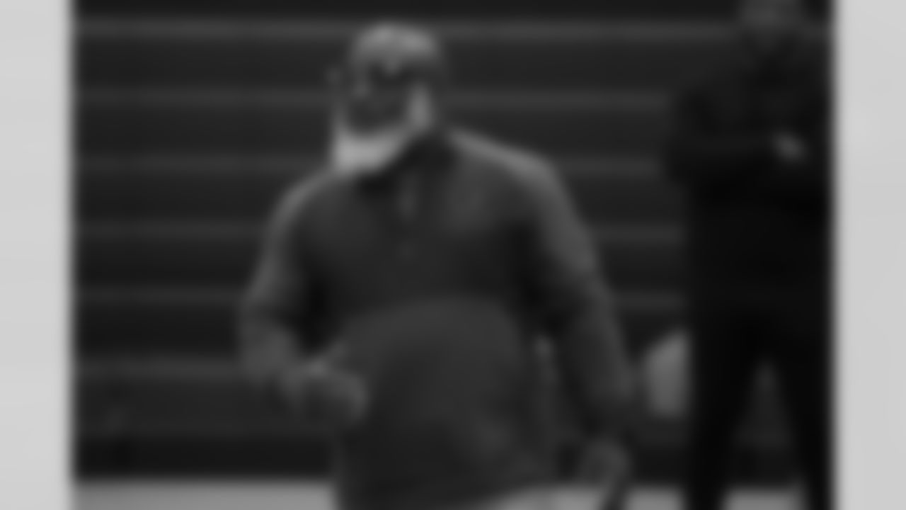 Lawrence North High School flag football coach Donny Mimms speaks during a GENYOUth clinic on Tuesday, Feb. 24, 2026 at Fall Creek Valley Middle School in Indianapolis. (Jerod Ringwald/AP Content Services for the NFL)