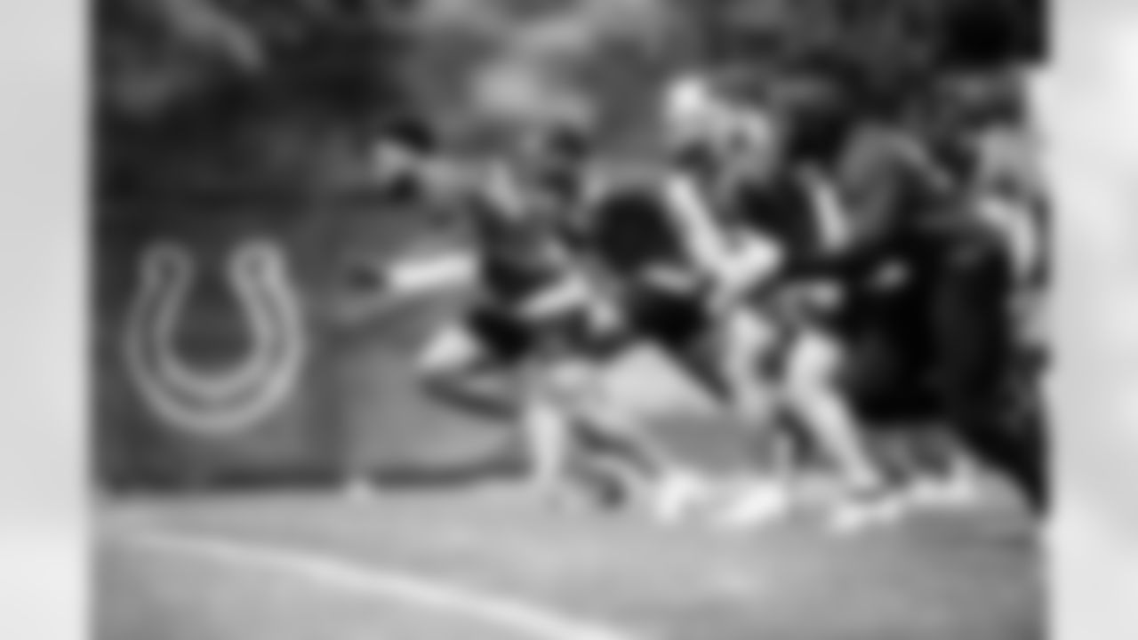 LB Austin Ajiake #58, LB Jacob Phillips #53, LB Cameron McGrone #59 and LB Liam Anderson #47
