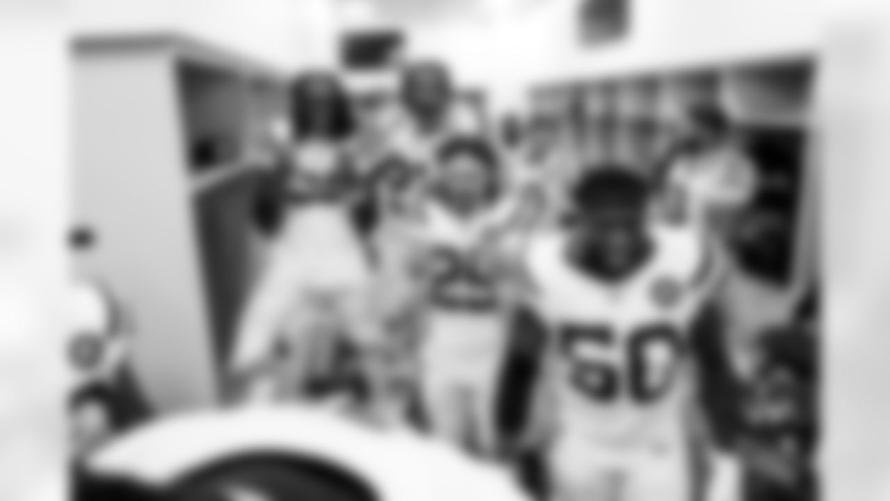 CB Chris Lammons #38, CB Kenny Moore II #23, S Rodney Thomas II #25, S Camryn Bynum #0, LB Segun Olubi #50 and DT Grover Stewart #90