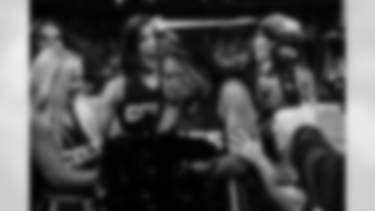 Danae M., Jamie H., Sophia S., Cierra B., Kelly Tilley - Director of Cheerleading and Entertainment and Allison B.