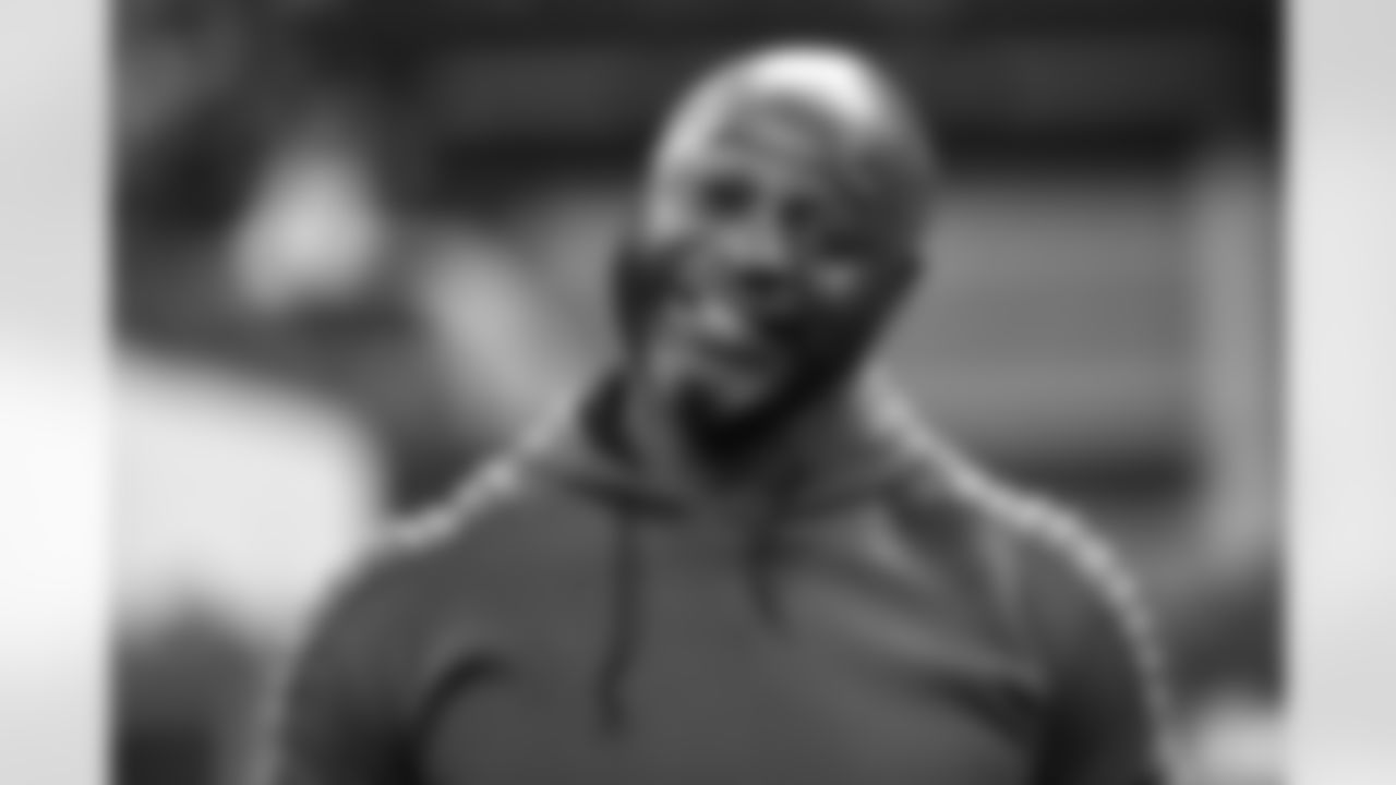 Reggie Wayne looks on during the 2024 NFL Scouting Combine on Sunday, March 3, 2024 in Indianapolis, Indiana. (Kevin Sabitus/NFL)