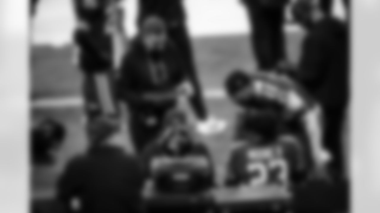 Lou Anarumo Defensive Coordinator, CB Cameron Mitchell #43 and CB Kenny Moore II #23