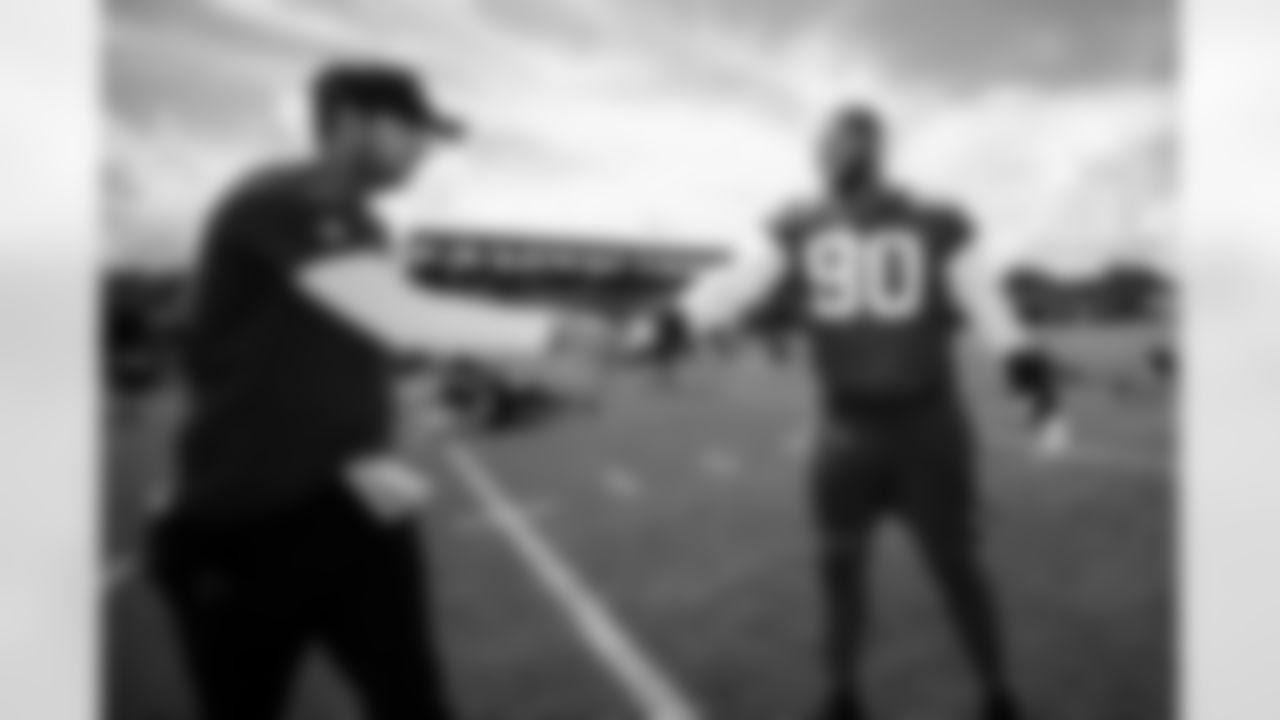 Shane Steichen Head Coach and DT Grover Stewart #90