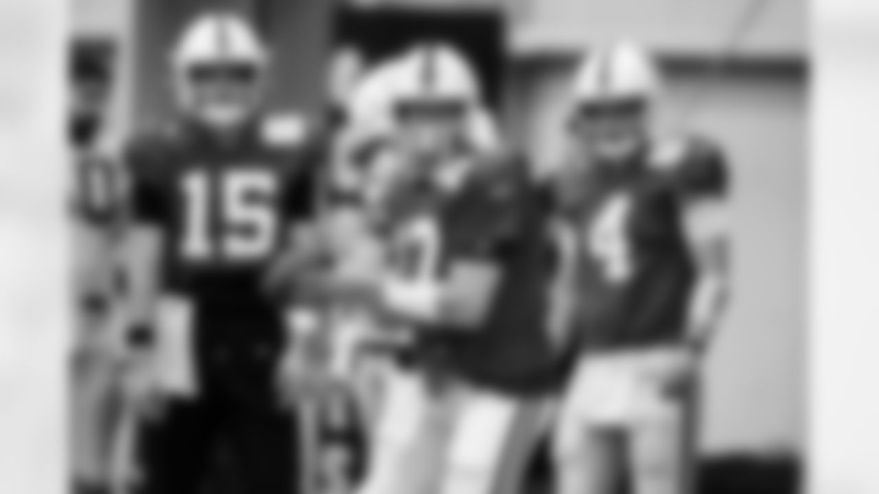 QB Riley Leonard #15, QB Philip Rivers #17 and QB Brett Rypien #4