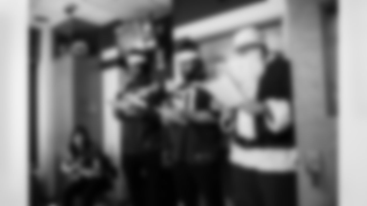 TE Drew Ogletree #85, G Tanor Bortolini #60 and G Dalton Tucker #68