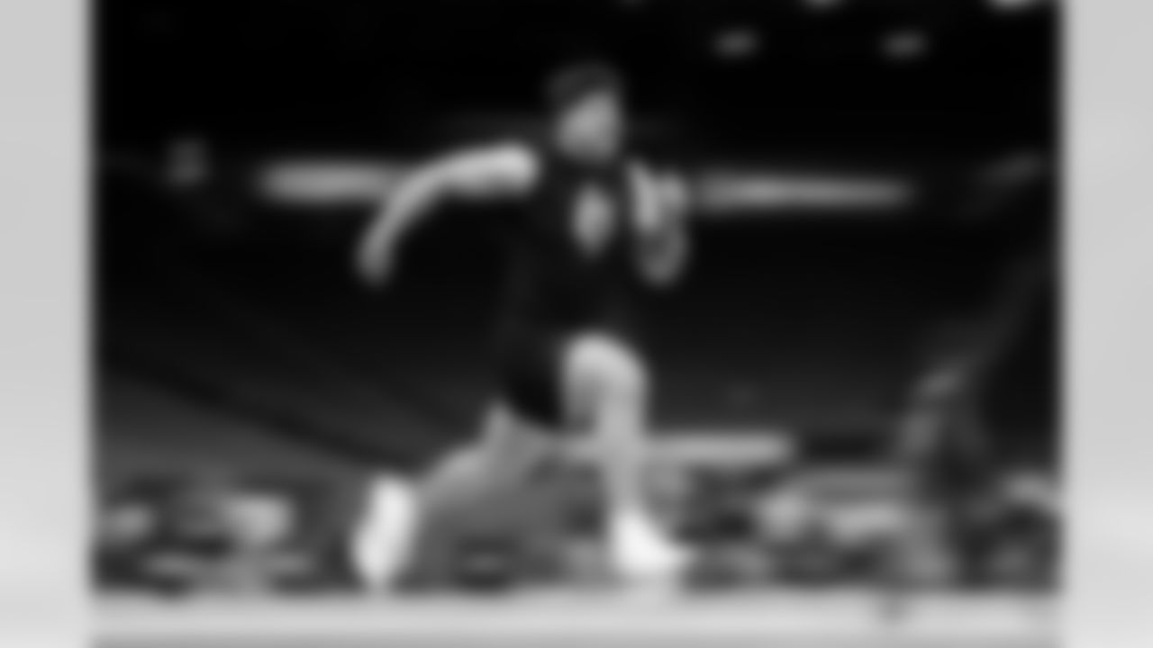 Texas Tech linebacker Jacob Rodriguez (21) during the 2026 NFL Scouting Combine on Thursday, February 26, 2026 in Indianapolis, Indiana. (Cooper Neill/NFL)