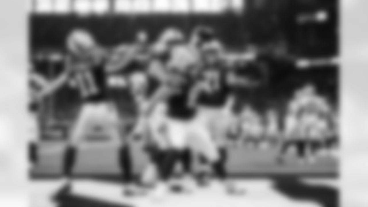 WR Michael Pittman Jr. #11, G Tanor Bortolini #60 and TE Tyler Warren #84