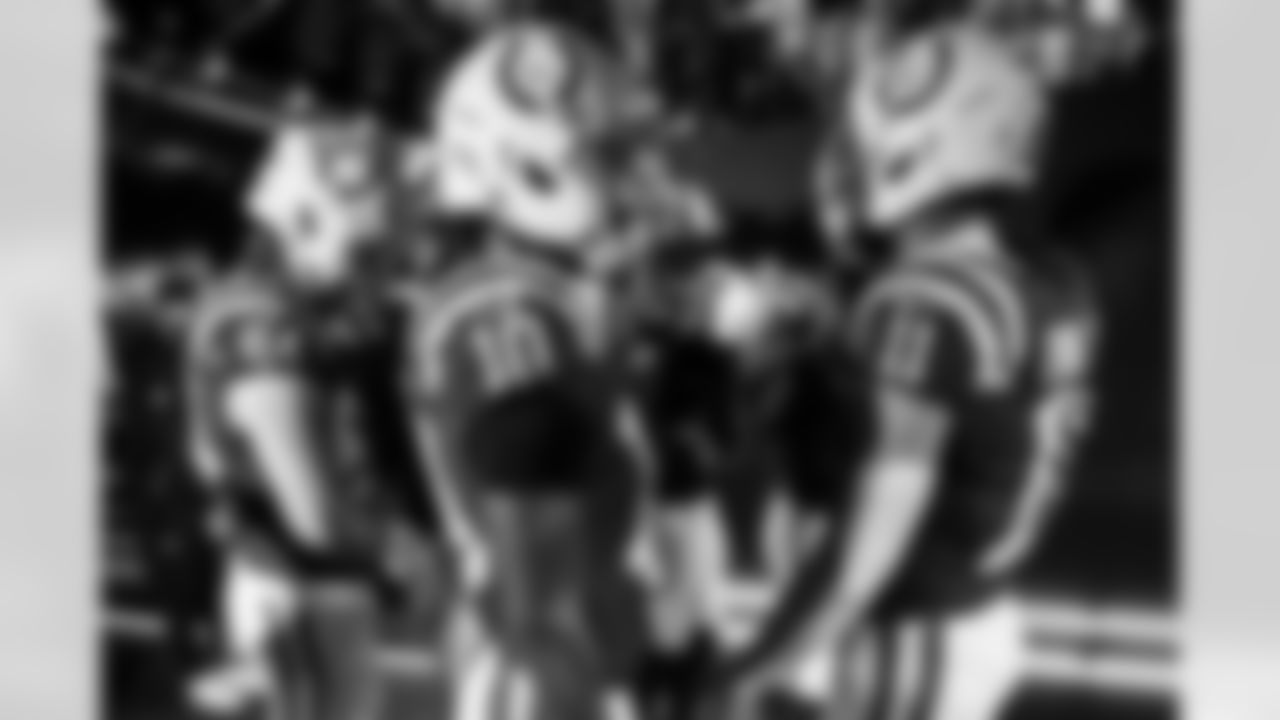TE Tyler Warren #84, WR Adonai Mitchell #10, TE Will Mallory #86 and WR Michael Pittman Jr. #11