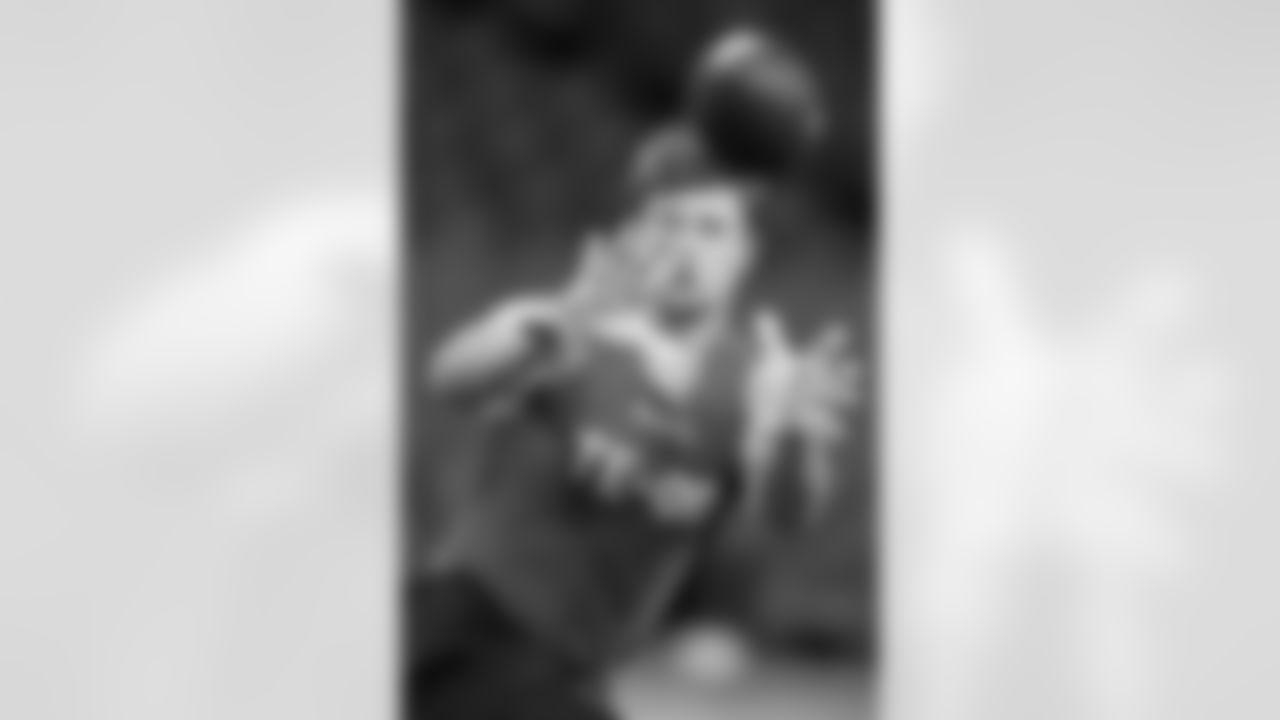 Miami tight end Will Mallory runs a drill at the NFL football scouting combine in Indianapolis, Saturday, March 4, 2023. (AP Photo/Darron Cummings)