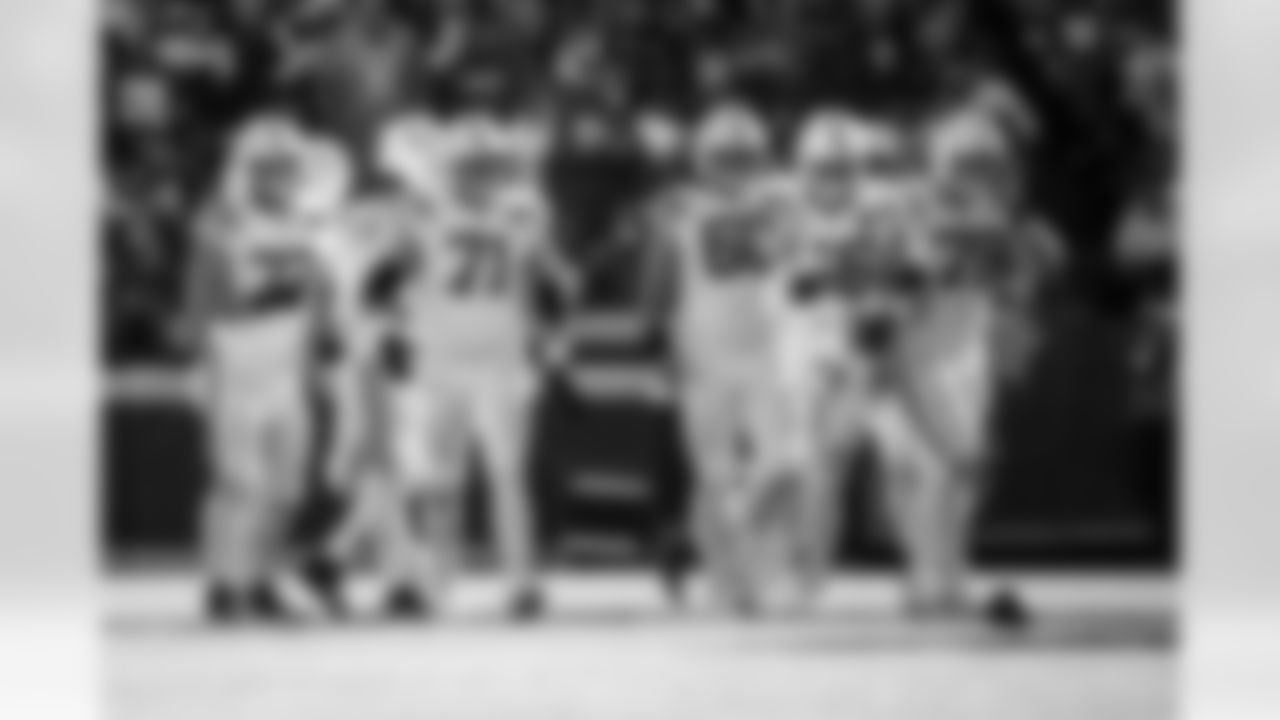 T Braden Smith #72, G Matt Goncalves #71, C Tanor Bortolini #60, G Quenton Nelson #56 and T Bernhard Raimann #79