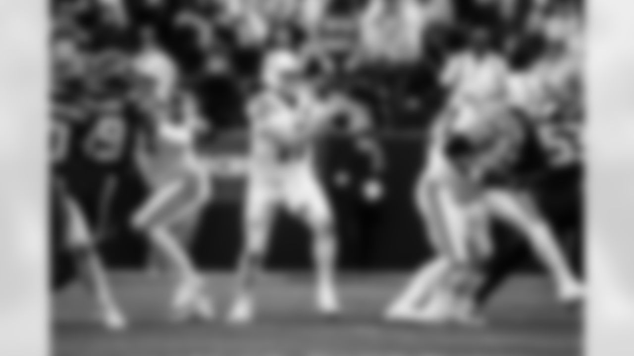 G Matt Goncalves #71, QB Philip Rivers #17 and G Quenton Nelson #56