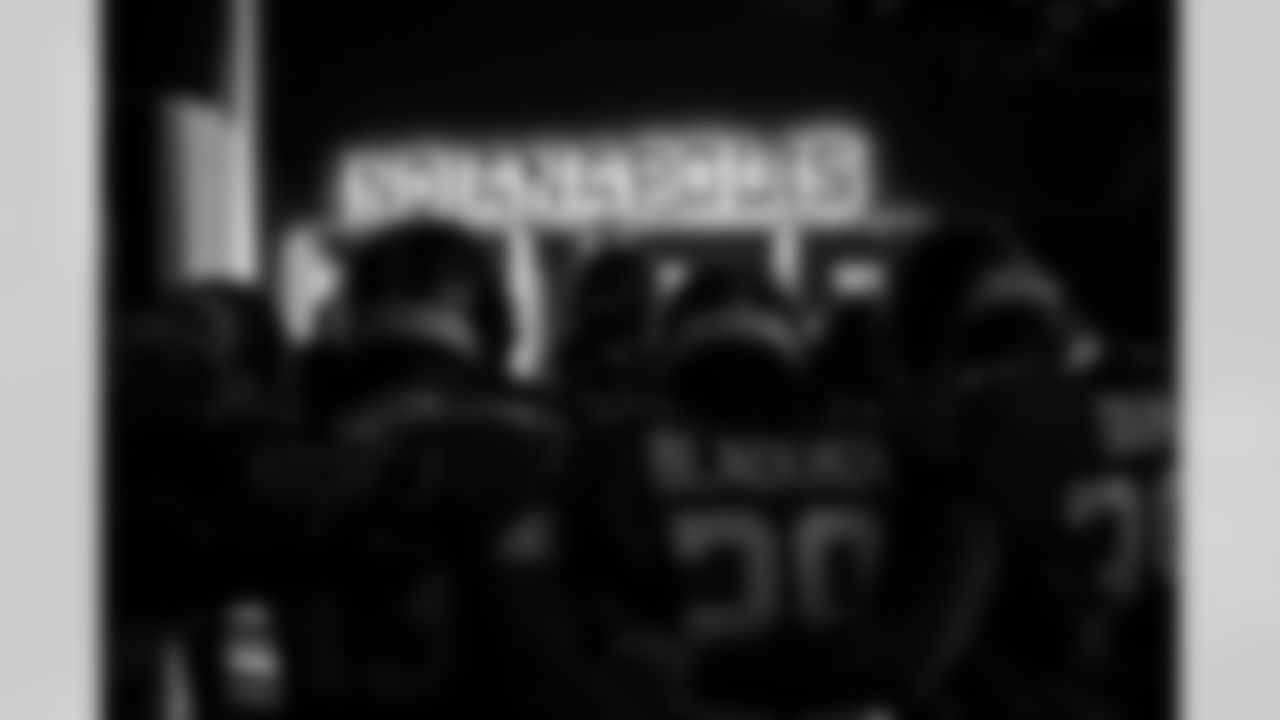 CB Cameron Mitchell #43, CB Mekhi Blackmon #29 and S George Odum #39