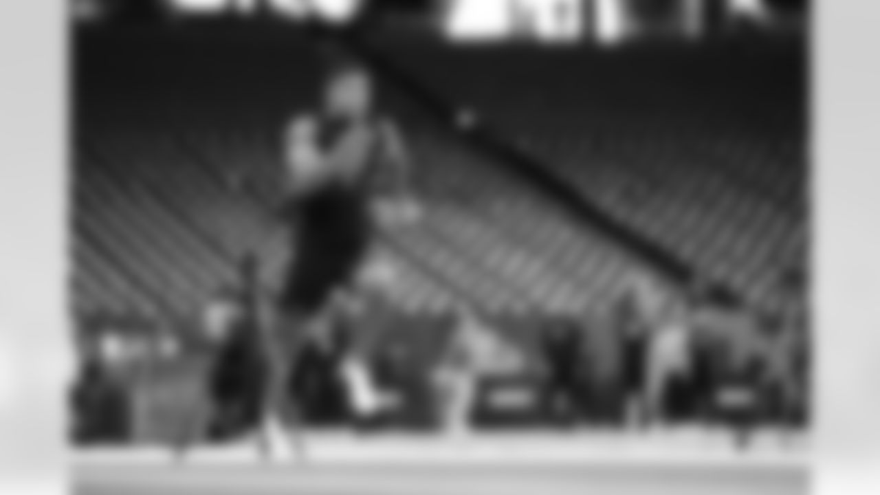 Ohio State defensive back Lorenzo Styles Jr. (50) runs the 40-yard dash during the 2026 NFL Scouting Combine on Friday, February 27, 2026 in Indianapolis, Indiana. (Cooper Neill/NFL)