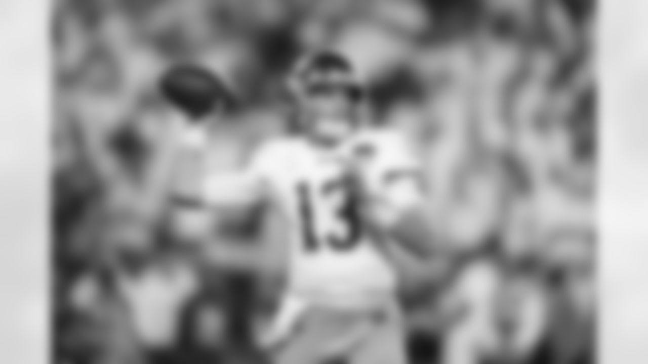 Notre Dame quarterback Riley Leonard (13) aims a pass during first half of the Orange Bowl NCAA College Football Playoff semifinal game against Penn State, Thursday, Jan. 9, 2025, in Miami Gardens, Fla. (AP Photo/Rebecca Blackwell)