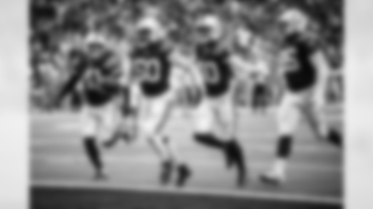 LB Grant Stuard #41, LB Segun Olubi #50, CB Jaylon Jones #40 and DT Adetomiwa Adebawore #95