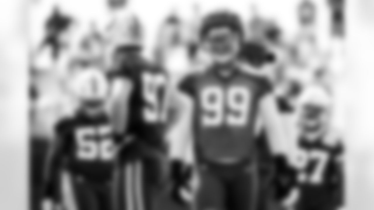 DE Samson Ebukam #52, DE Laiatu Latu #97, DT DeForest Buckner #99 and CB Justin Walley #27