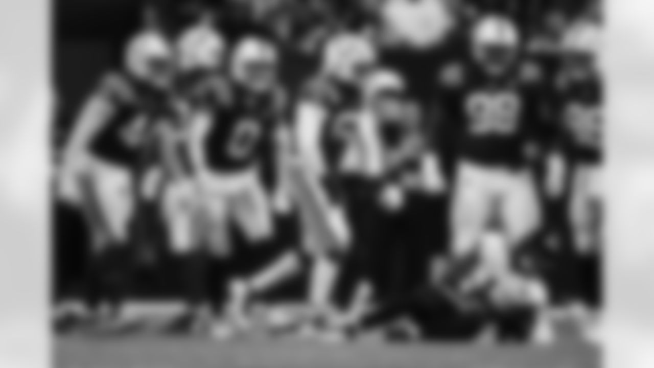 LB Zaire Franklin #44, S Camryn Bynum #0, DE Samson Ebukam #52, DT Eric Johnson II #98, DE Durell Nchami #74 and DT Chris Wormley #96