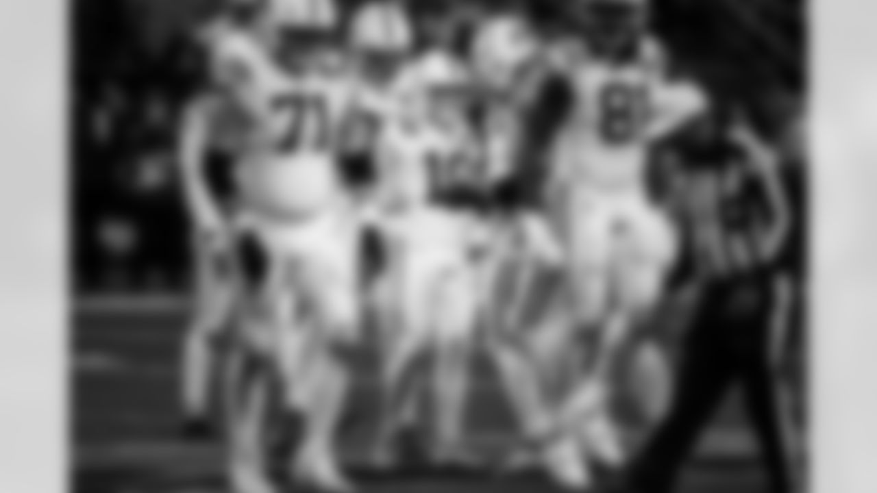 G Matt Goncalves #71, K Blake Grupe #10 and TE Mo Alie-Cox #81