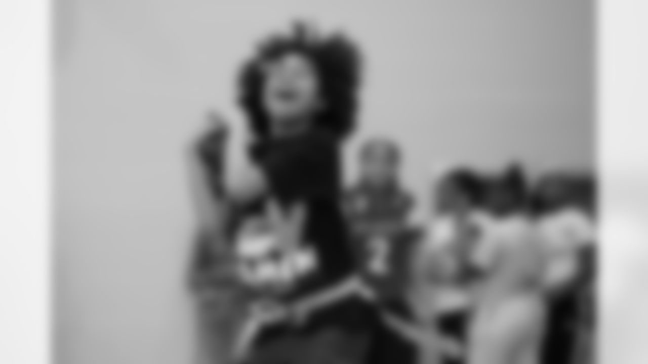 A student participates in a drill during a GENYOUth clinic on Tuesday, Feb. 24, 2026, at Fall Creek Valley Middle School in Indianapolis. (Jerod Ringwald/AP Content Services for the NFL)