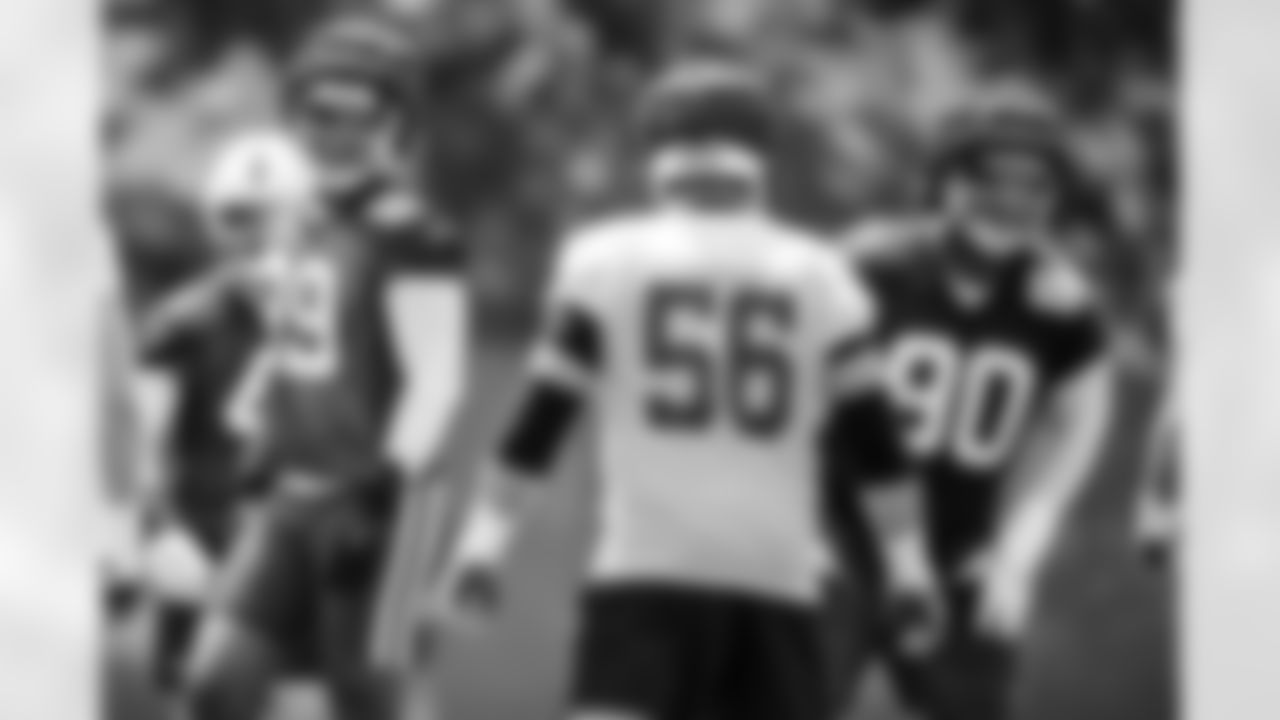 DT DeForest Buckner #99, G Quenton Nelson #56 and DT Grover Stewart #90