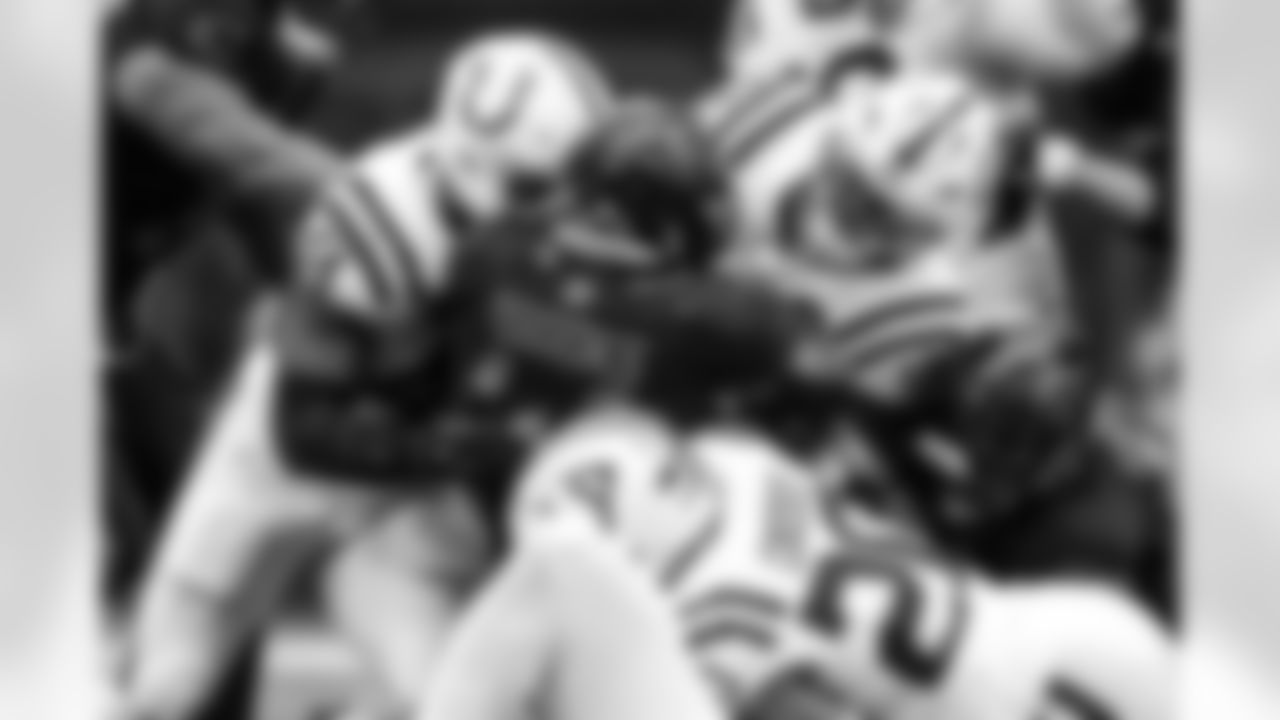 LB Zaire Franklin #44, S Nick Cross #20 and LB Germaine Pratt #53