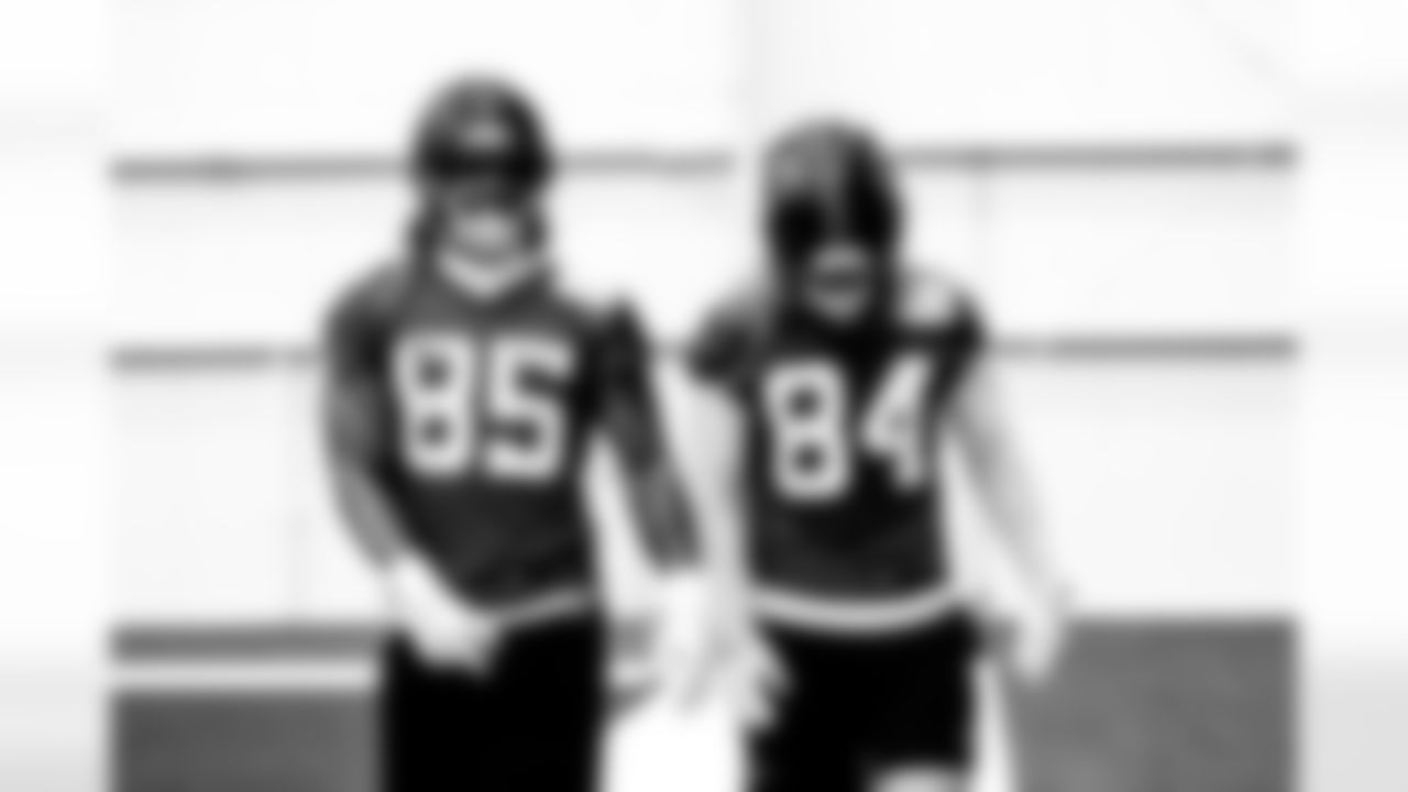 TE Drew Ogletree #85 and TE Tyler Warren #84