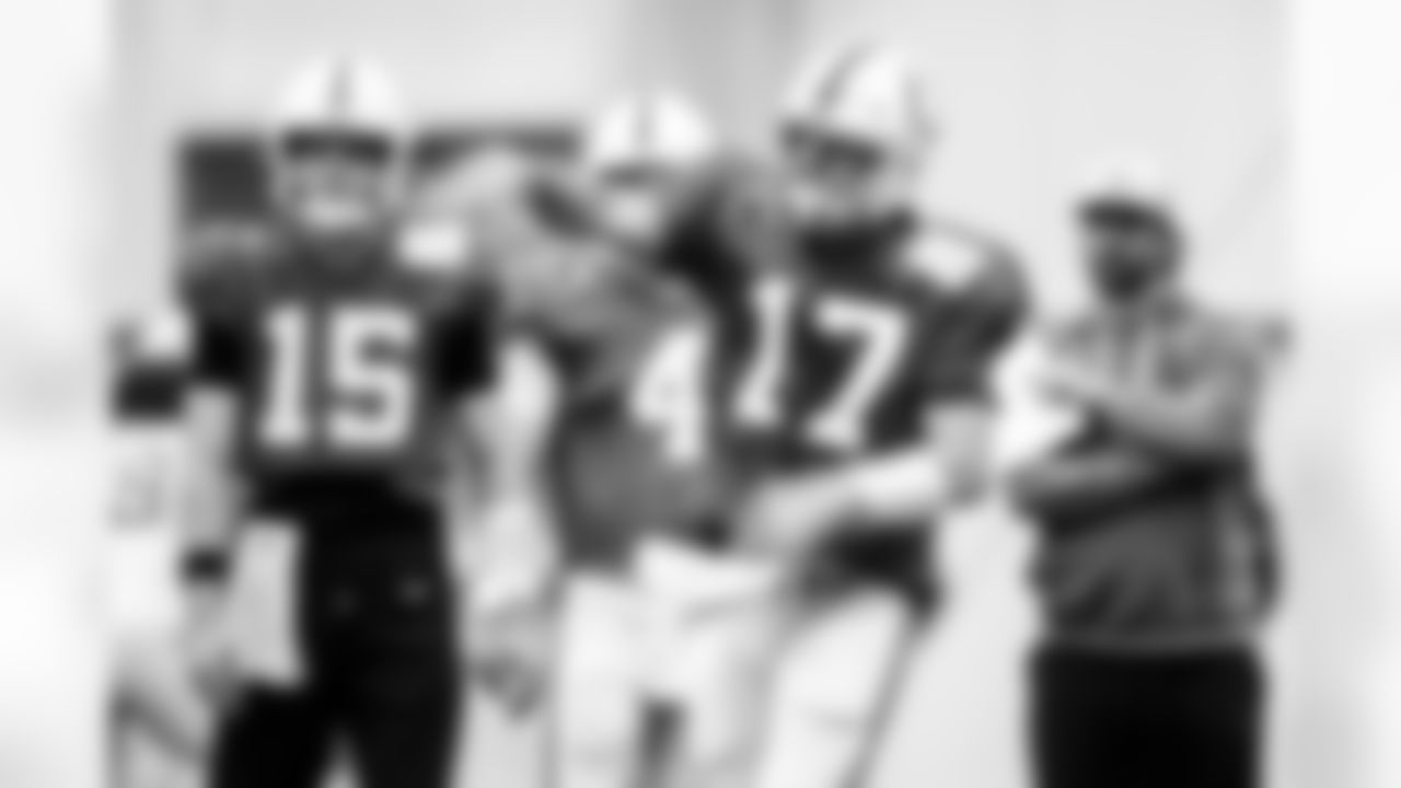 QB Riley Leonard #15, QB Philip Rivers #17 and QuarterbacksCam Turner