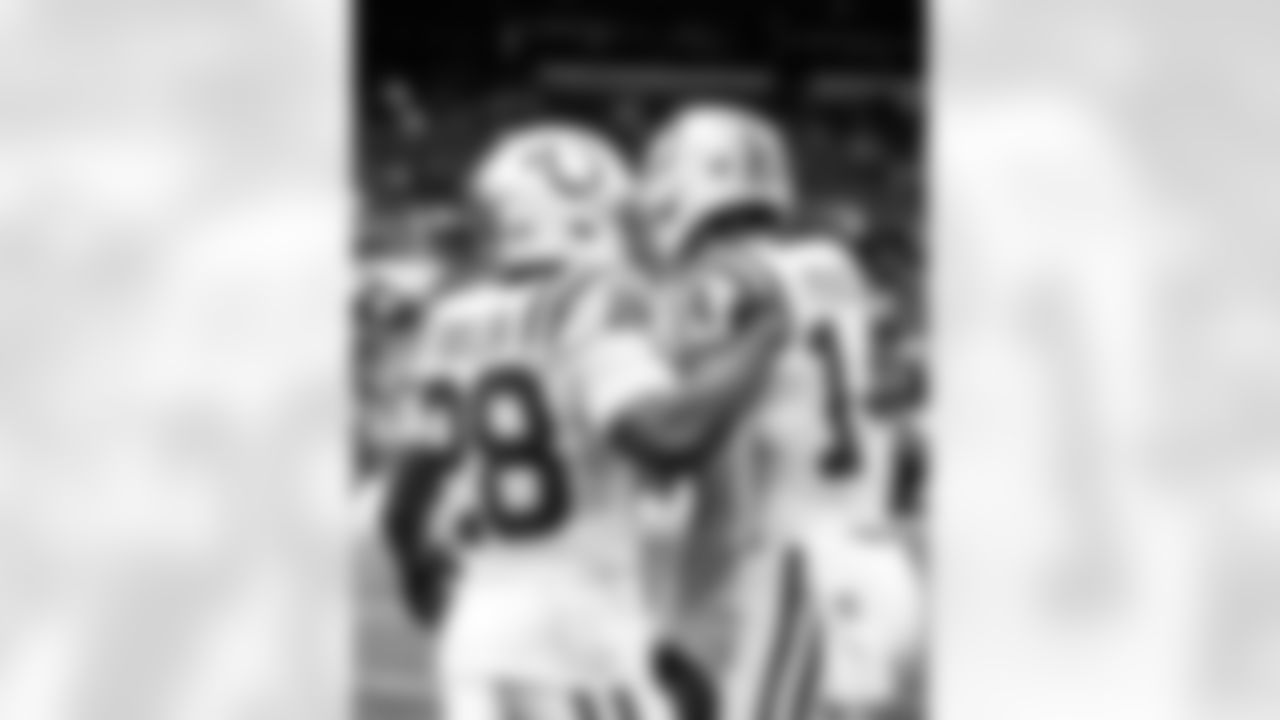 RB Jonathan Taylor #28 and WR Alec Pierce #14