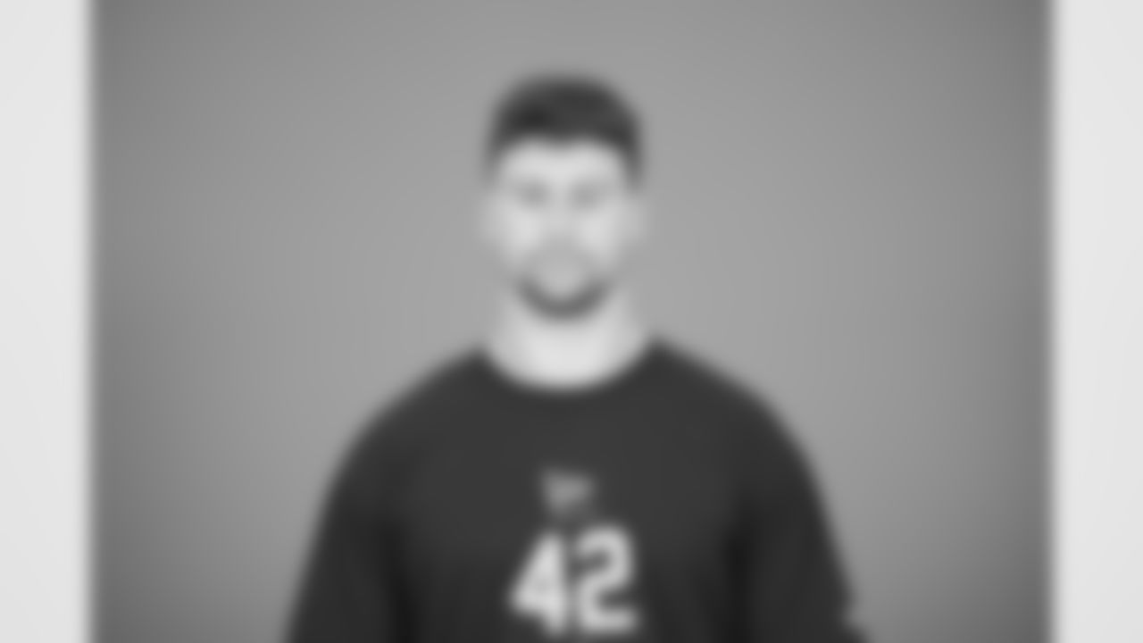 Northwestern defensive lineman Aidan Hubbard (42) poses for a portrait at the NFL football scouting combine in Indianapolis, Tuesday, Feb. 24, 2026 (AJ Mast/AP Content Services for the NFL)