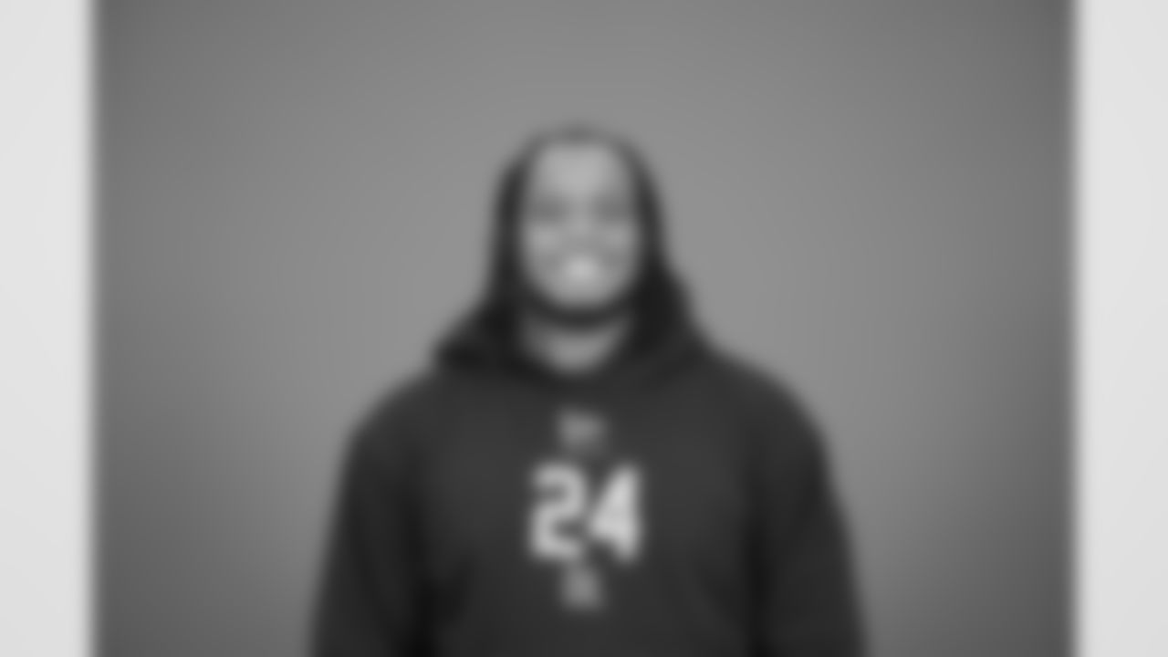 Iowa State defensive lineman Dom Orange (24) poses for a portrait at the NFL football scouting combine in Indianapolis, Tuesday, Feb. 24, 2026 (AJ Mast/AP Content Services for the NFL)