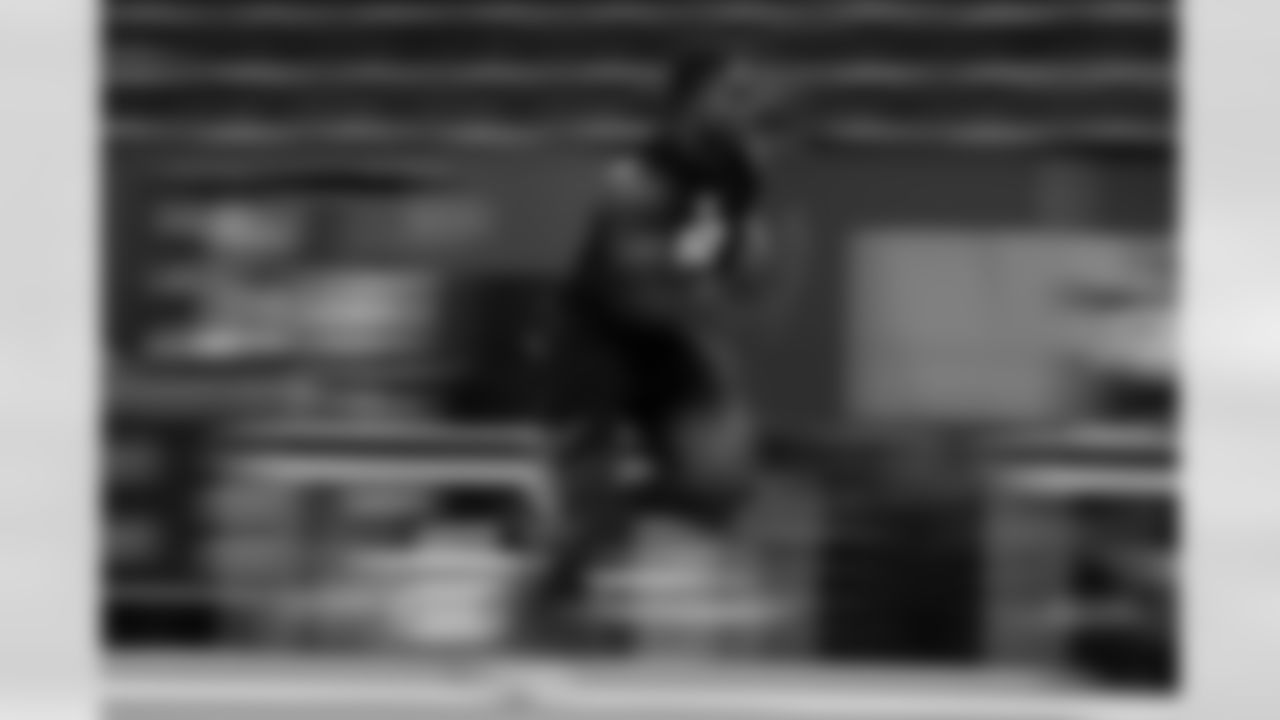 Duke defensive lineman Wesley Williams (62) participates in a drill during the 2026 NFL Scouting Combine on Thursday, February 26, 2026 in Indianapolis, Indiana. (Cooper Neill/NFL)