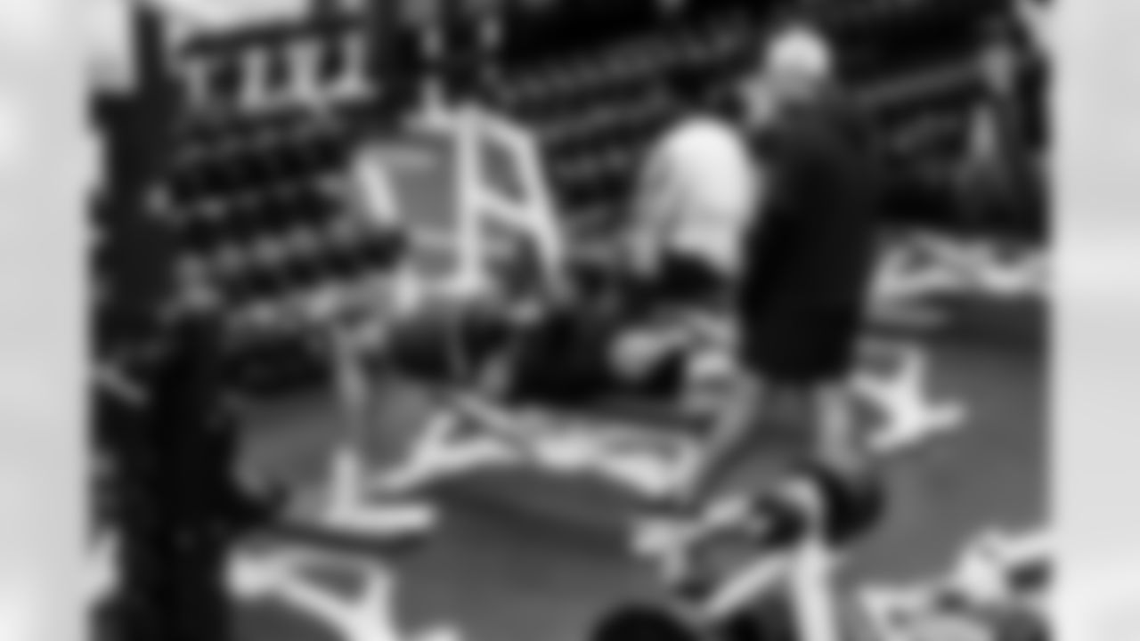 S Marcel Dabo #42 and Michael Blazejowski Strength & Conditioning Assistant/Performance Science Associate