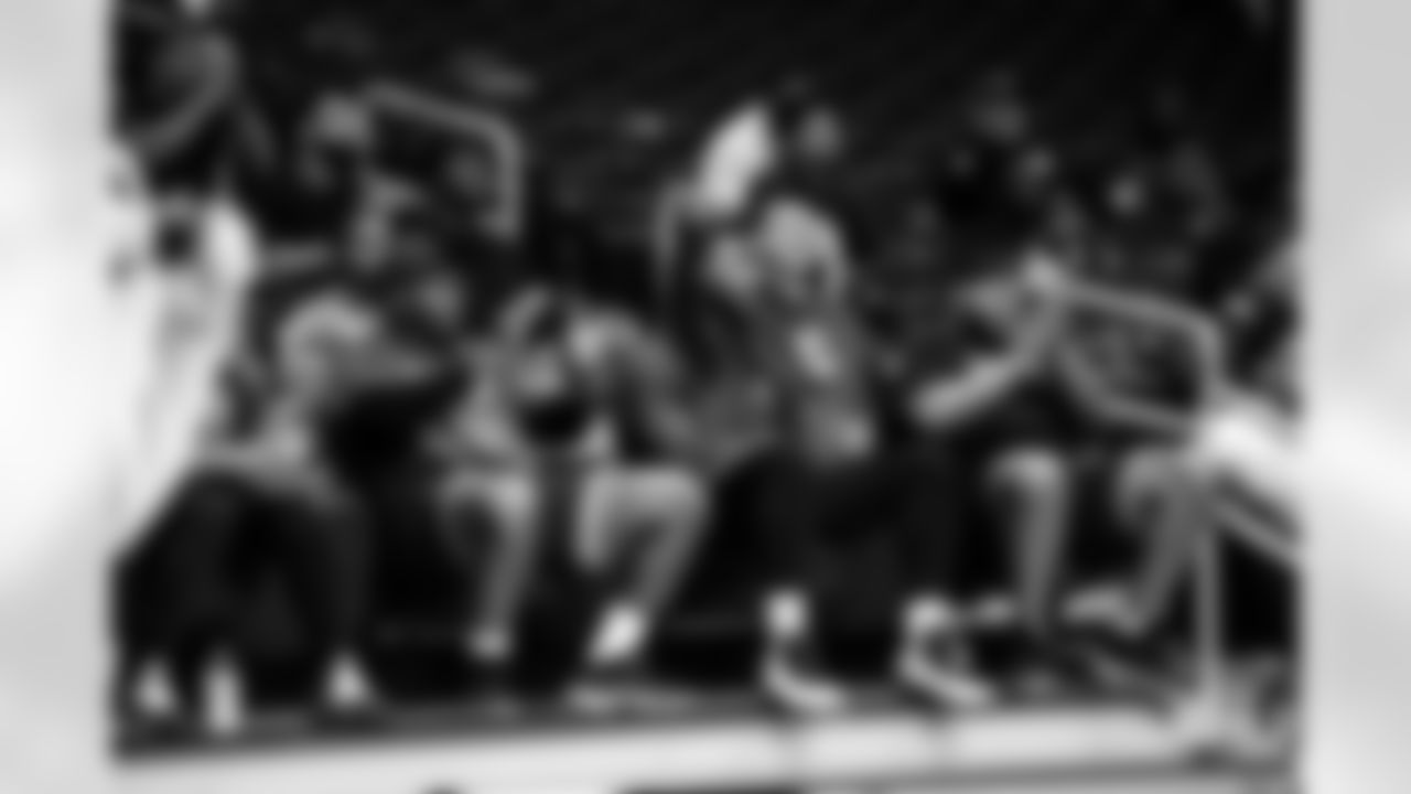 DE Tyquan Lewis #94, DEDurell Nchami#74, TE Mo Alie-Cox #81, Matt Raich Sr. Assistant - Defensive Line and DT Grover Stewart #90
