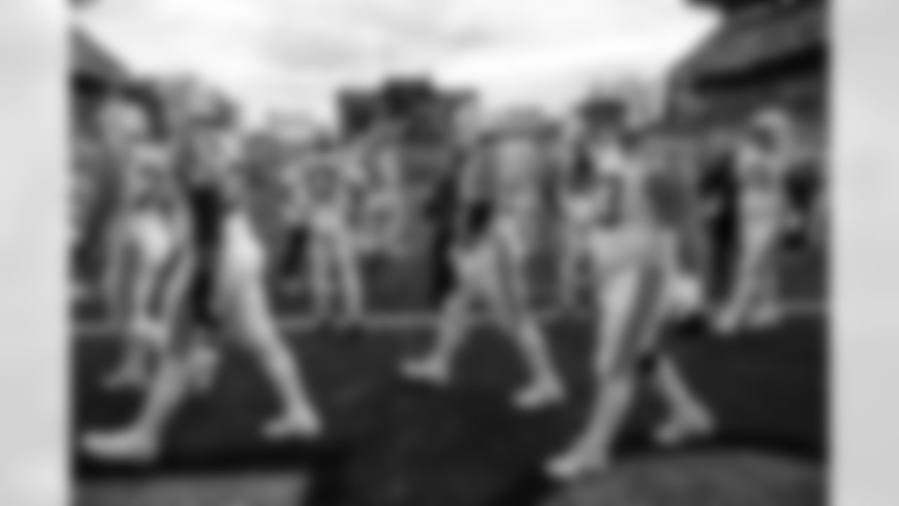 T Bernhard Raimann #79, T Jalen Travis #75, QB Daniel Jones #17, QB Riley Leonard #15, G Quenton Nelson #56, TE Mo Alie-Cox #81, C Danny Pinter #63 and G Matt Goncalves #71