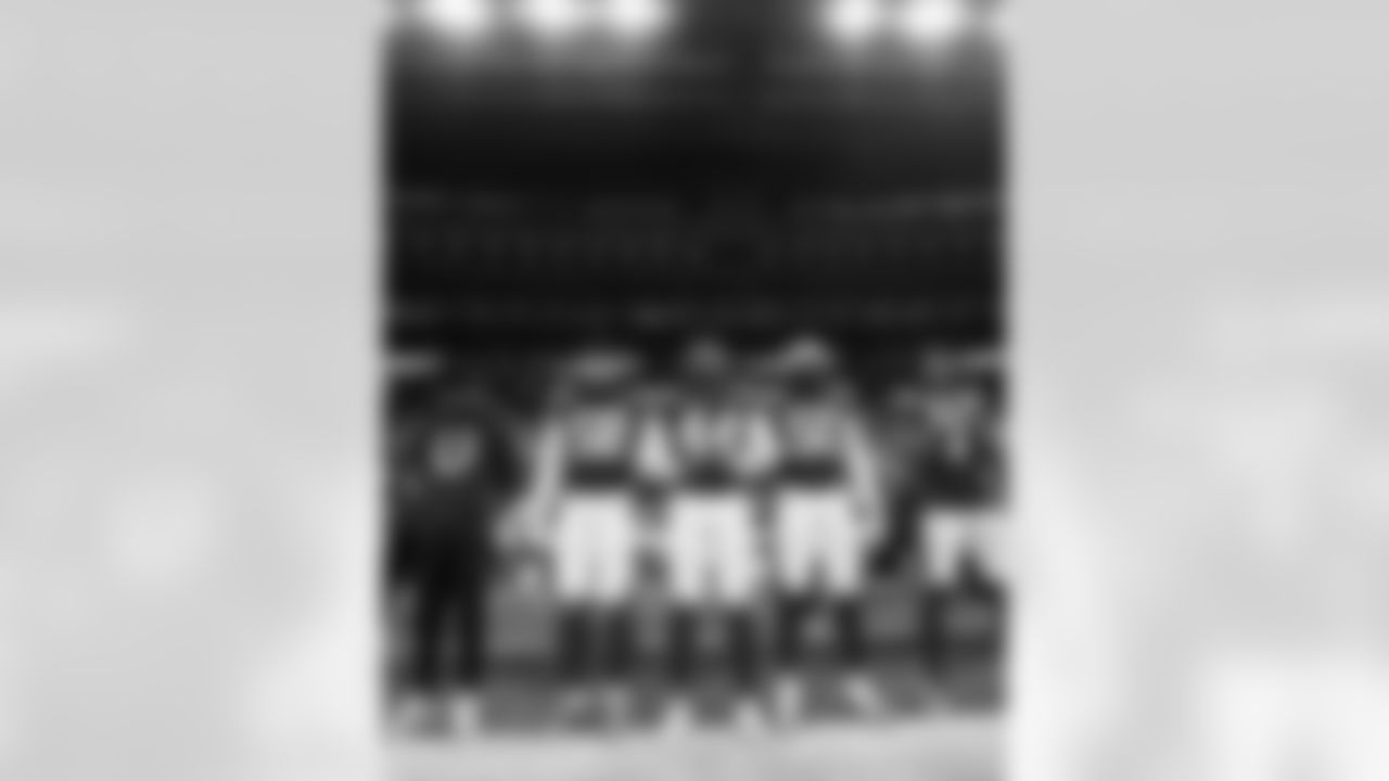 LB Austin Ajiake #58, LB Zaire Franklin #44, LB Segun Olubi #50 and CB Charvarius Ward #7