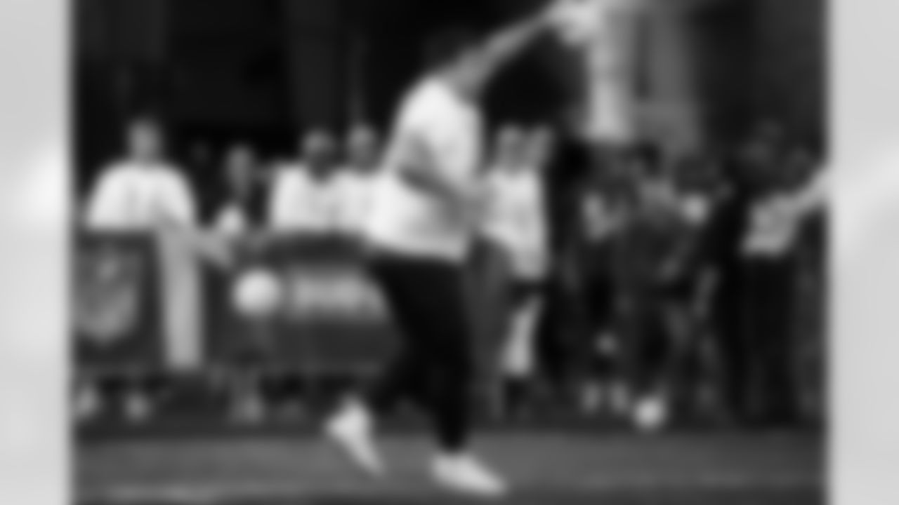 Indianapolis Colts guard Quenton Nelson (56) participates in the Dodgeball game during the 2025 Pro Bowl Skills Showdown on Thursday, January 30, 2025 in Orlando, Florida. (Lauren Leigh Bacho/NFL)