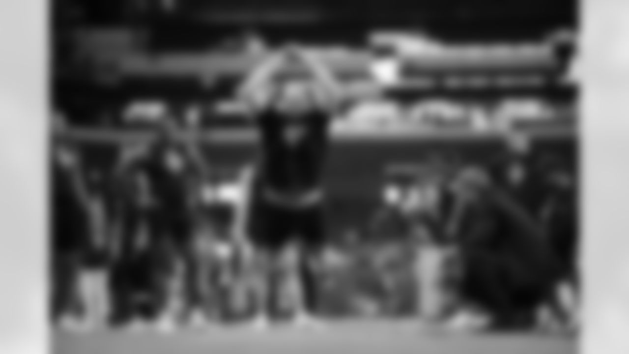 Northwestern offensive lineman Evan Beerntsen (03) participates in a drill during the 2026 NFL Scouting Combine on Sunday, March 1, 2026 in Indianapolis, Indiana. (Cooper Neill/NFL)