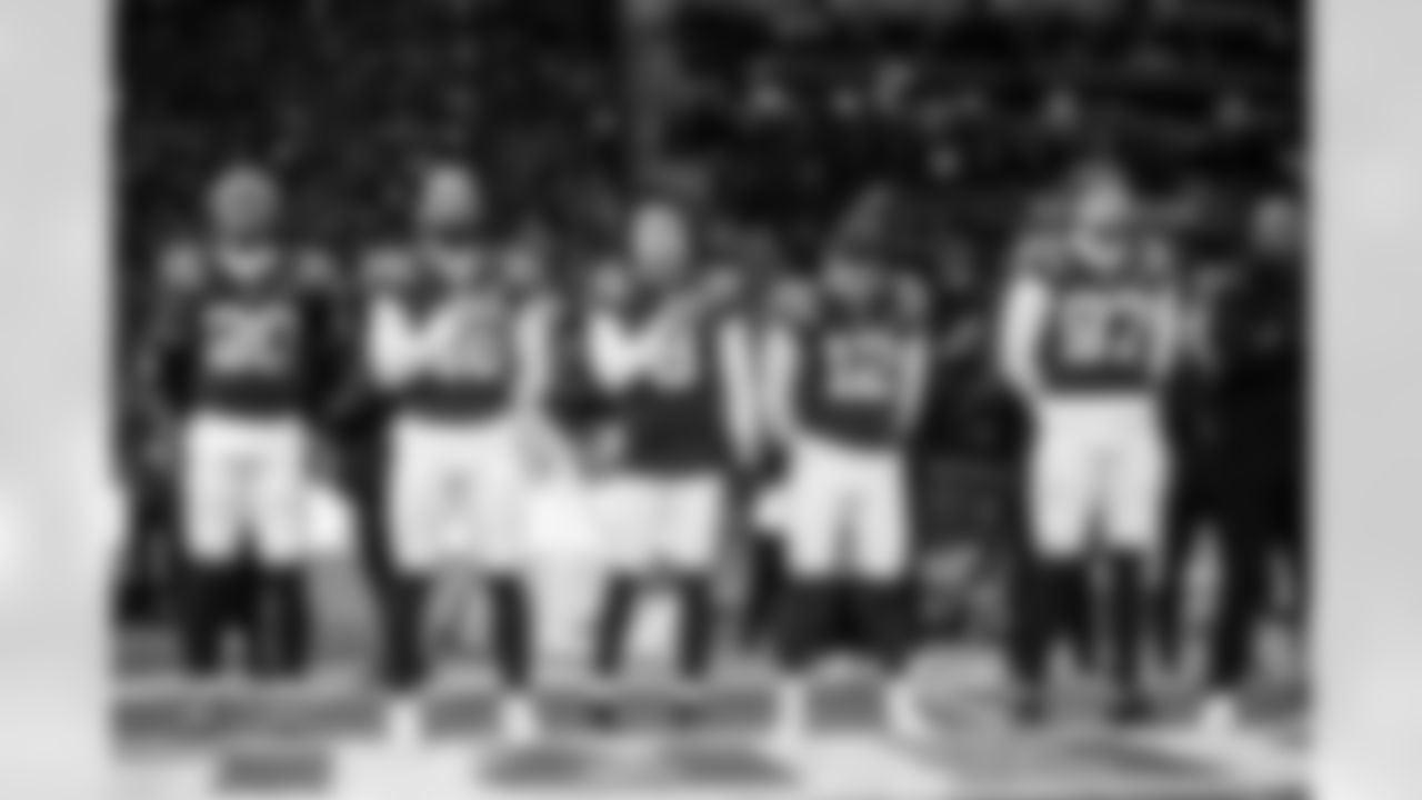 LS Luke Rhodes #46, P Rigoberto Sanchez #8, K Michael Badgley #12 and DE Laiatu Latu #97