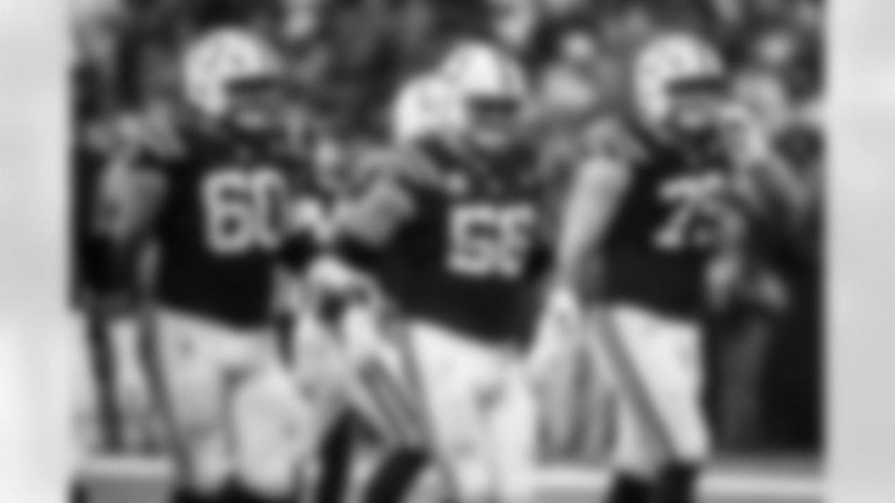 G Tanor Bortolini #60, G Quenton Nelson #56 and T Bernhard Raimann #79