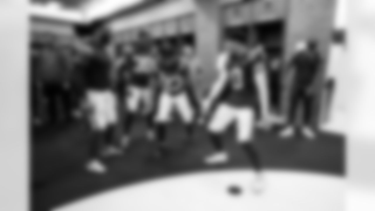 LB Zaire Franklin #44, CB Jonathan Edwards #35, CB Kenny Moore II #23, S Camryn Bynum #0 and LB Germaine Pratt #53