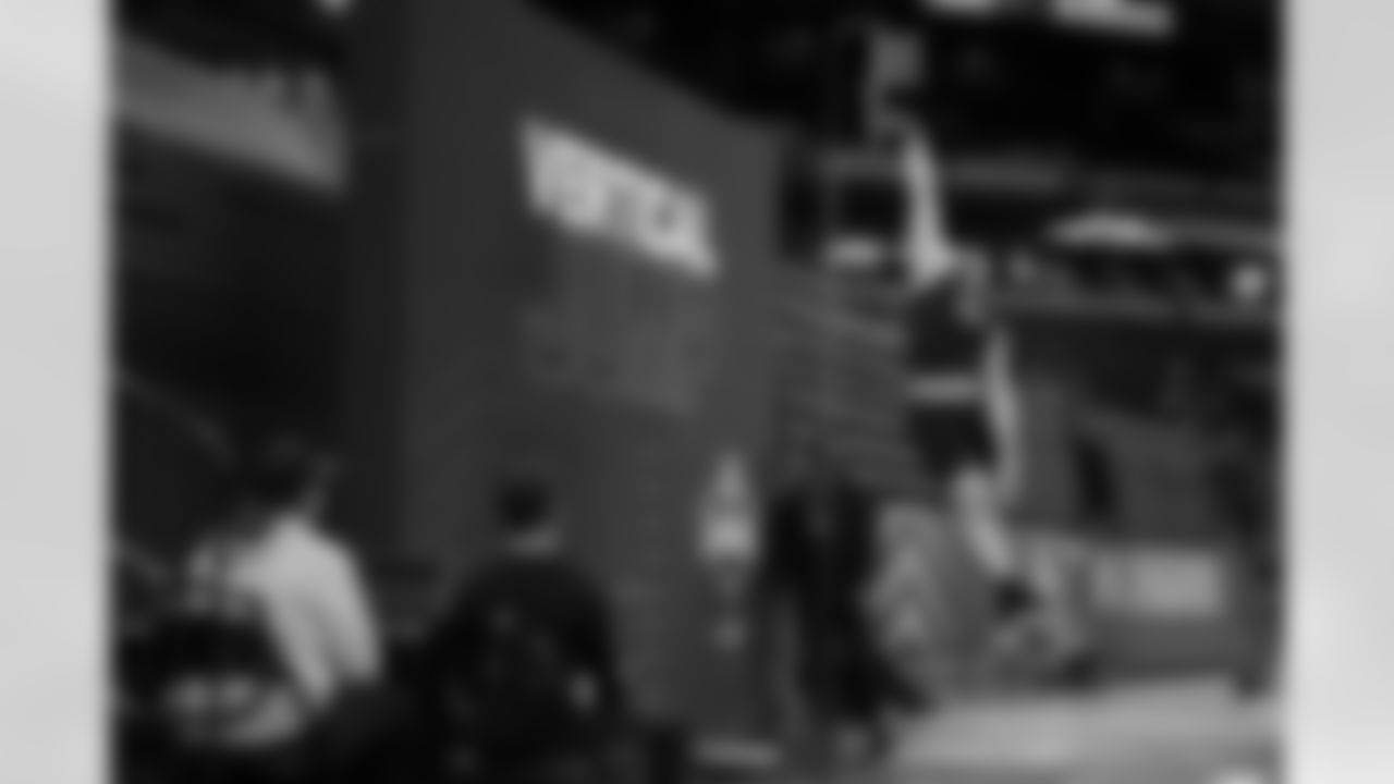 Georgia offensive lineman Monroe Freeling (24) participates in the vertical jump during the 2026 NFL Scouting Combine on Sunday, March 1, 2026 in Indianapolis, Indiana. (Cooper Neill/NFL)