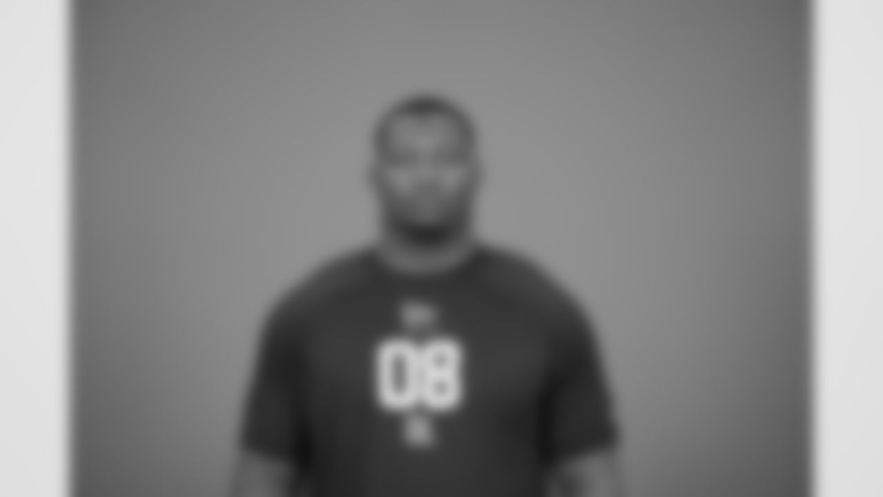 Penn State defensive lineman Zane Durant (08) poses for a portrait at the NFL football scouting combine in Indianapolis, Tuesday, Feb. 24, 2026 (AJ Mast/AP Content Services for the NFL)