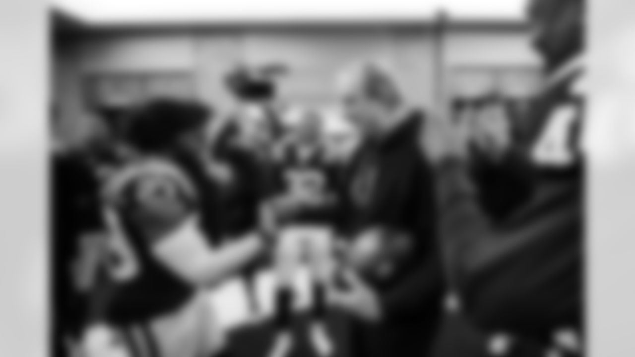 CB Kenny Moore II #23, S Julian Blackmon #32, Dave Hammer - Senior Head Athletic Trainer and Shane Steichen Head Coach