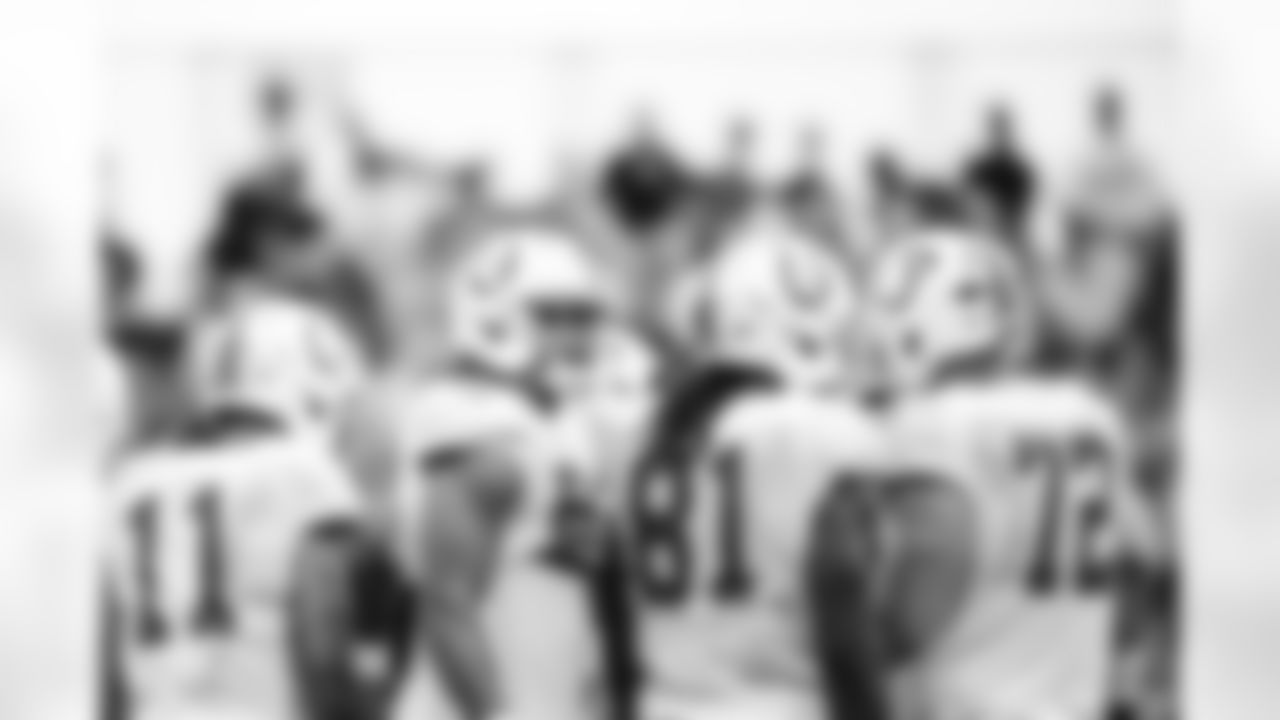 WR Michael Pittman Jr. #11, TE Drew Ogletree #85, TE Mo Alie-Cox #81 and T Braden Smith #72