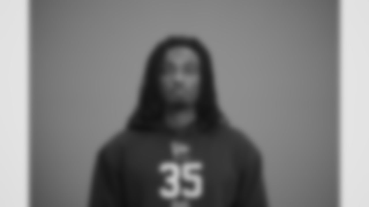 Southern California defensive back Bishop Fitzgerald (35) poses for a portrait at the NFL football scouting combine in Indianapolis, Wednesday, Feb. 25, 2026 (AJ Mast/AP Content Services for the NFL)