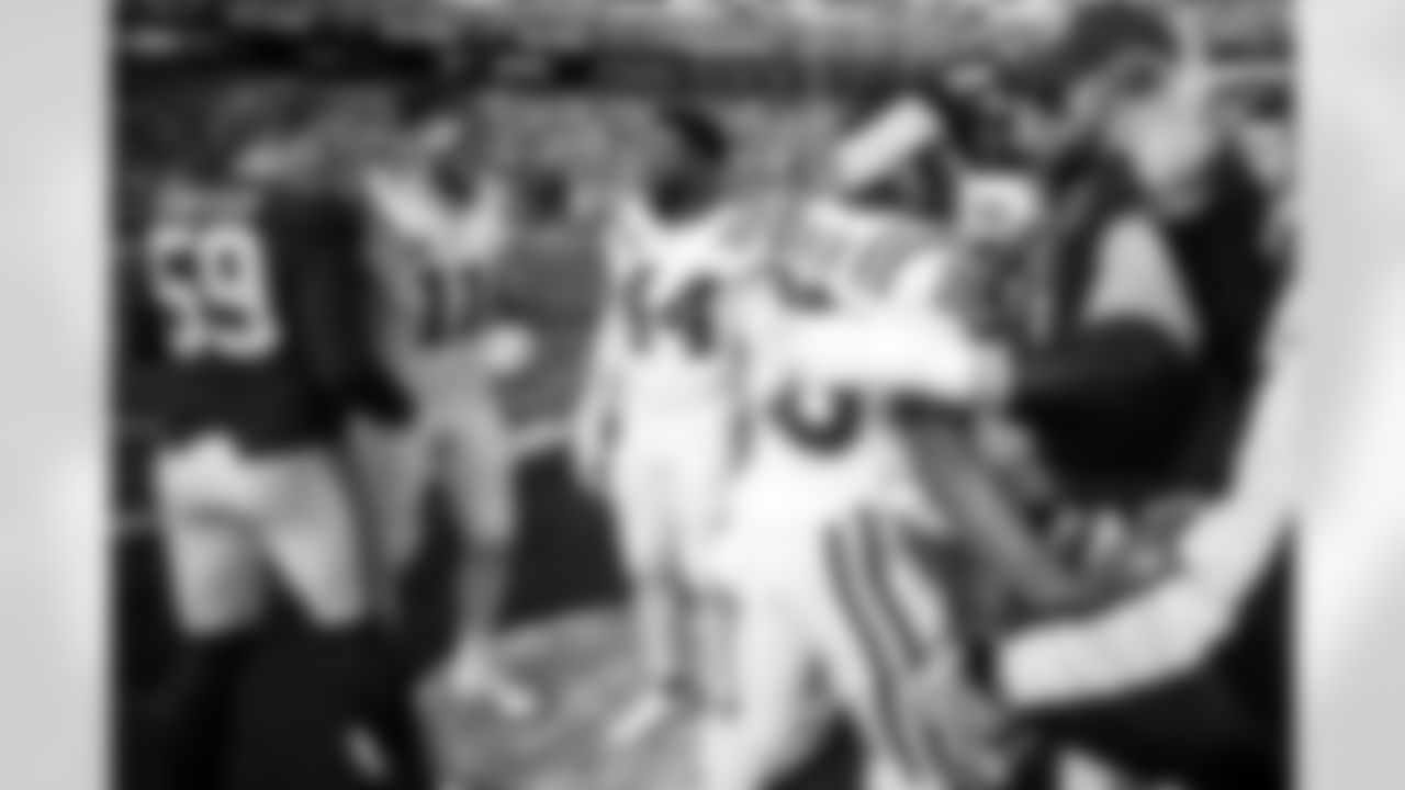 WR Michael Pittman Jr. #11, LB Zaire Franklin #44 and RB Jonathan Taylor #28