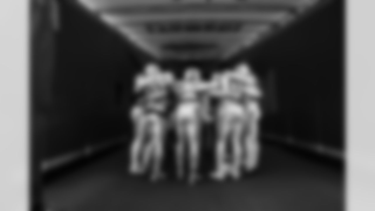 S Rodney Thomas II #25, CB Chris Lammons #38, CB Kenny Moore II #23, S Camryn Bynum #0 and CB Mekhi Blackmon #29