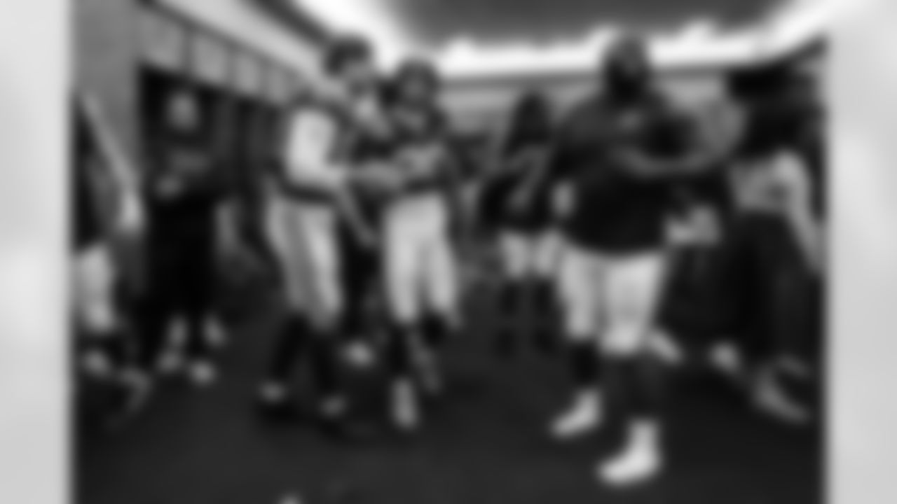 Kalon Humphries Tony Dungy Diversity Coaching Fellow, DE Laiatu Latu #97, S Nick Cross #20, LB Buddy Johnson #59 and DT Neville Gallimore #92