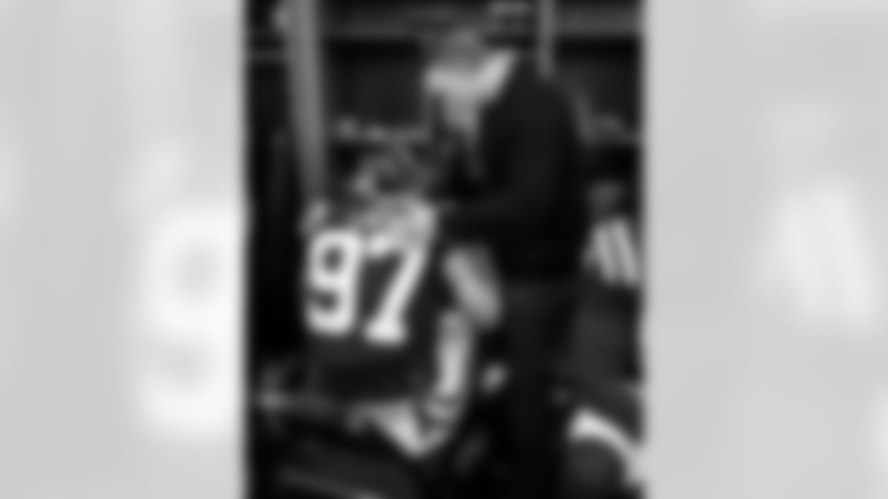 DE Laiatu Latu #97 and Chris Ballard General Manager