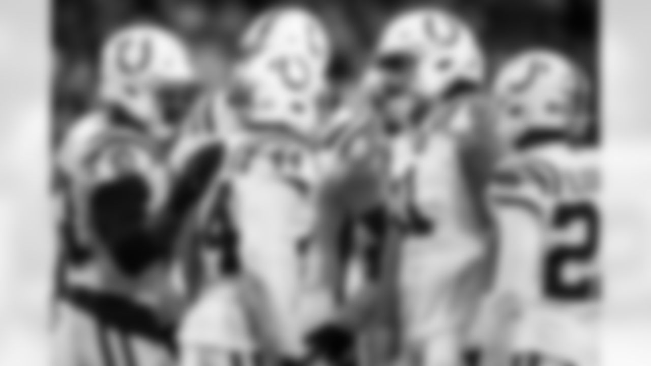 DE Kwity Paye #51, LB Zaire Franklin #44, DE JT Tuimoloau #91 and CB Mekhi Blackmon #29